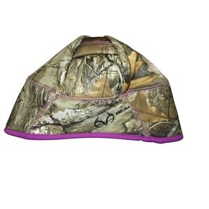 Huntworth Womens Camo Beanie Hat Realtree Edge Purple Trim One Size